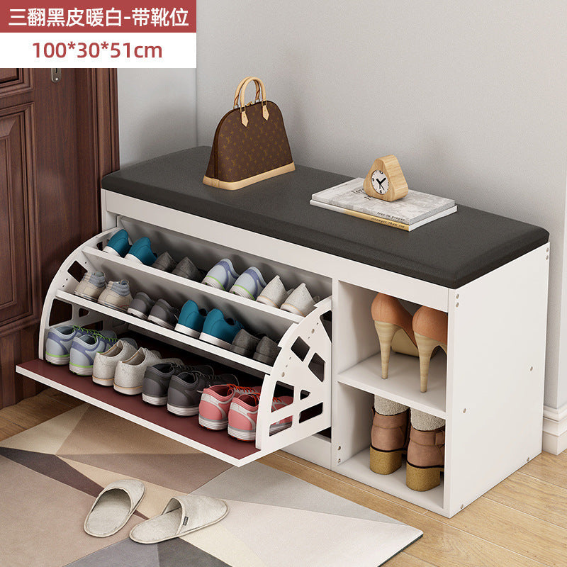 Minimalist Entryway Shoe Cabinet with Storage Bench