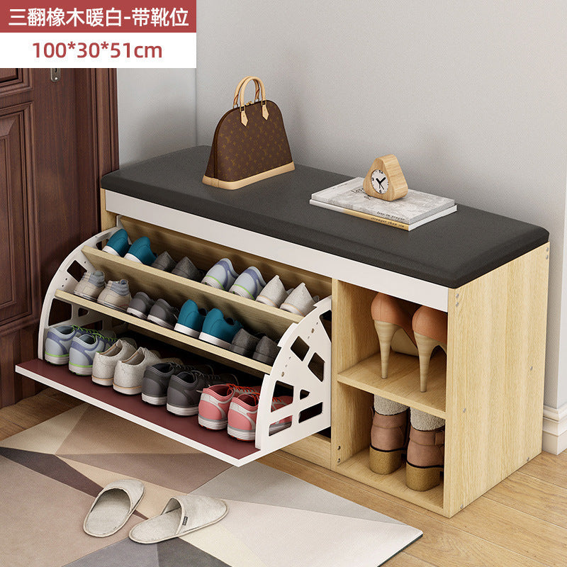 Minimalist Entryway Shoe Cabinet with Storage Bench