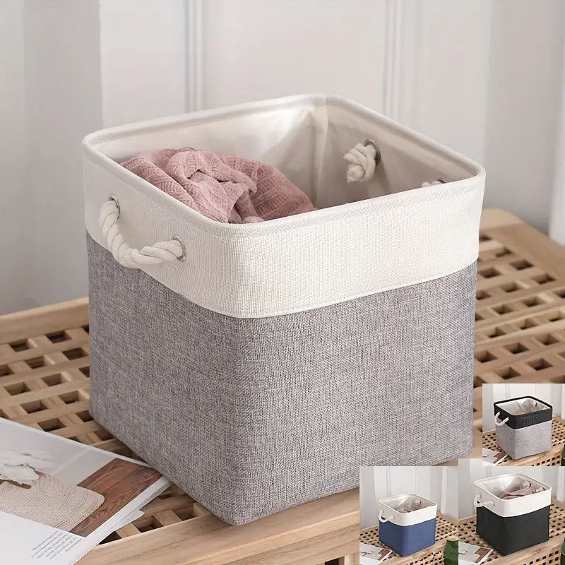 Foldable Linen Storage Basket - Dustproof & Durable