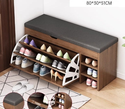 Minimalist Entryway Shoe Cabinet with Storage Bench