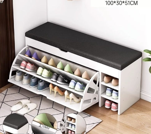 Minimalist Entryway Shoe Cabinet with Storage Bench